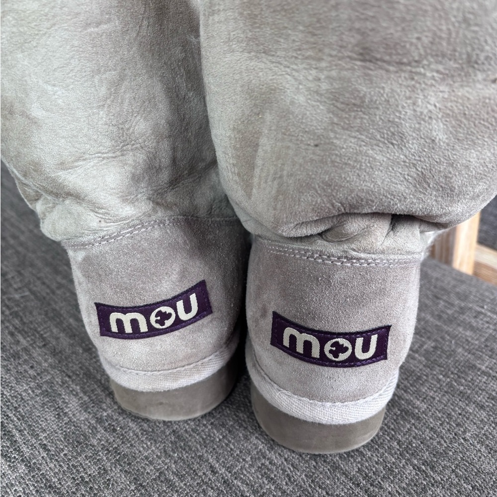 Mou Gray Suede Moccasins - Picture 2 of 4